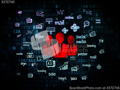 Image of Advertising concept: Business People on Digital background