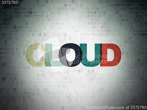 Image of Cloud technology concept: Cloud on Digital Paper background