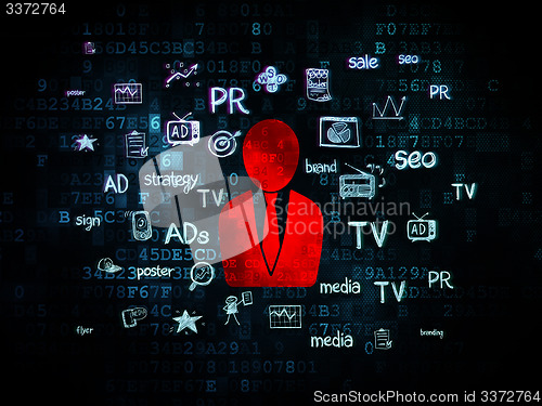 Image of Advertising concept: Business Man on Digital background