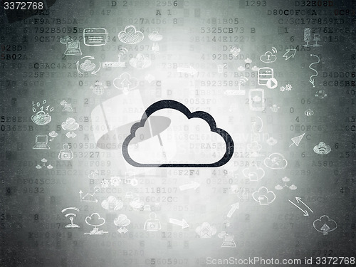 Image of Cloud networking concept: Cloud on Digital Paper background