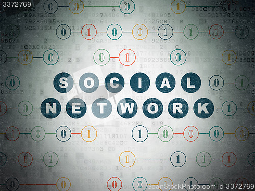 Image of Social media concept: Social Network on Digital Paper background
