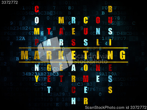 Image of Marketing concept: word Marketing in solving Crossword Puzzle