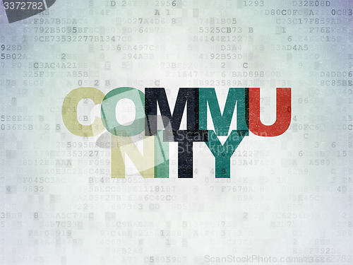 Image of Social network concept: Community on Digital Paper background