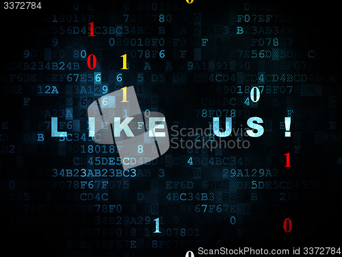 Image of Social media concept: Like us! on Digital background