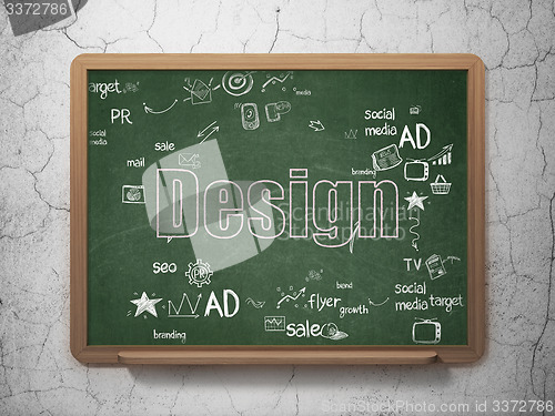 Image of Marketing concept: Design on School Board background
