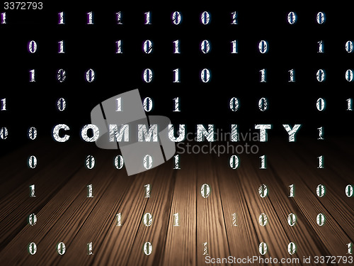 Image of Social media concept: Community in grunge dark room