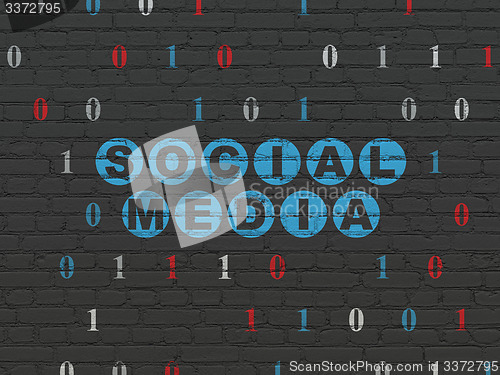 Image of Social media concept: Social Media on wall background