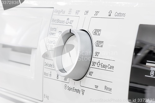 Image of control panel details of laundry machine