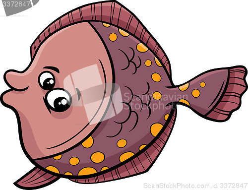 Image of flounder fish cartoon illustration