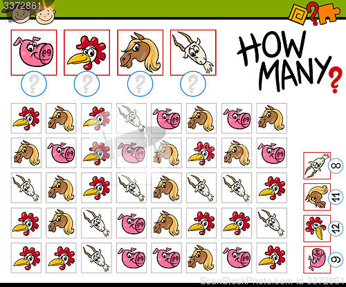 Image of cartoon counting game for kids