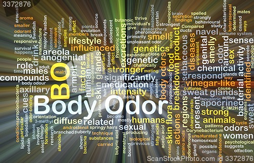 Image of Body odor background concept glowing