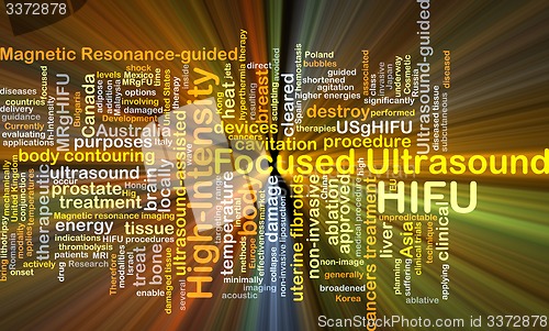 Image of High-intensity focused ultrasound HIFU background concept glowin