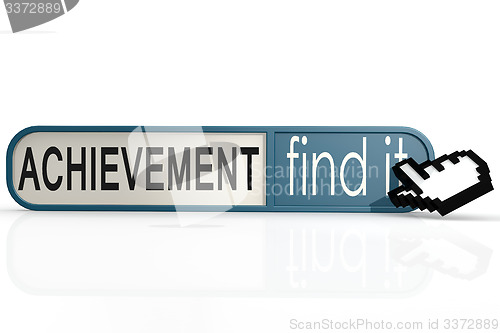 Image of Achievement word on the blue find it banner