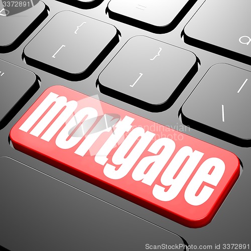 Image of Keyboard with mortgage text 