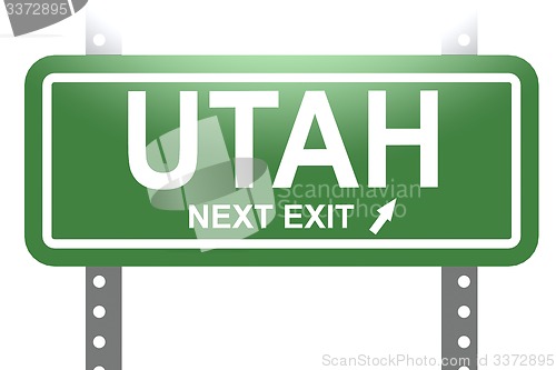Image of Utah green sign board isolated 