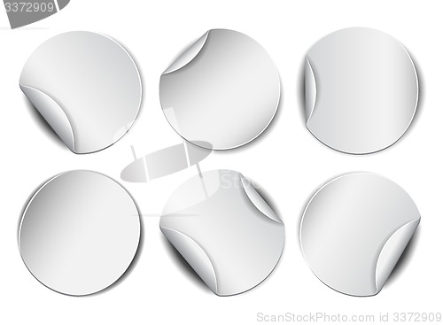 Image of Set of white round promotional stickers