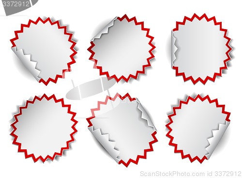 Image of Set of white round promotional stickers