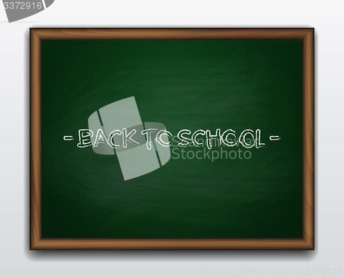 Image of Green chalkboard in wooden frame. 