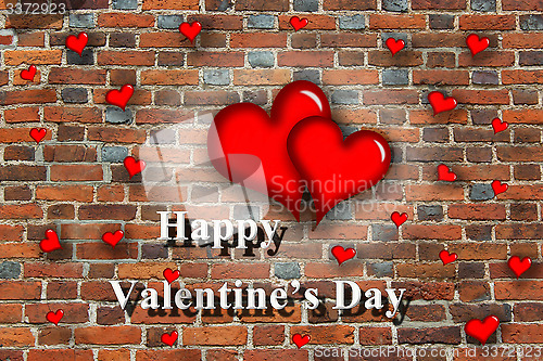 Image of red hearts with inspiration Happy Valentine's Day