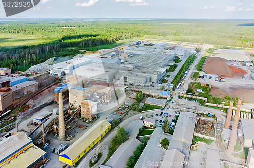 Image of Aerial view on industrial area. Tyumen. Russia