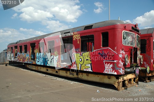 Image of Graffiti on old train