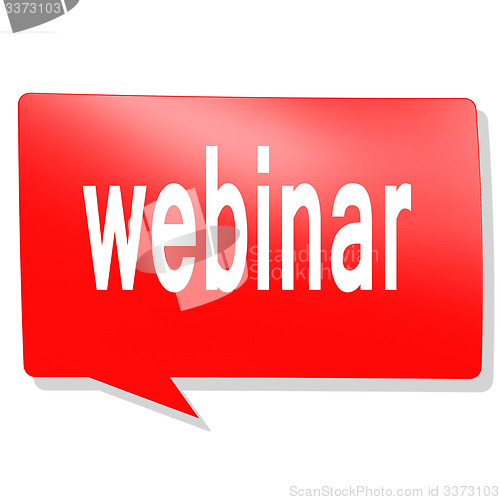 Image of Webinar word on red speech bubble