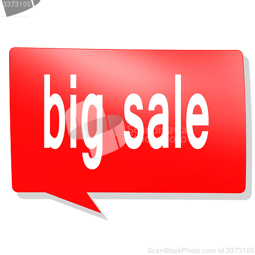 Image of Big sale word on red speech bubble