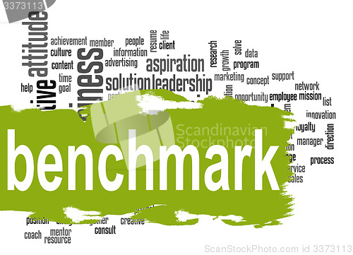 Image of Benchmark word cloud with green banner