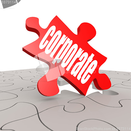 Image of Corporate word with puzzle background