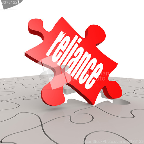 Image of Reliance word with puzzle background