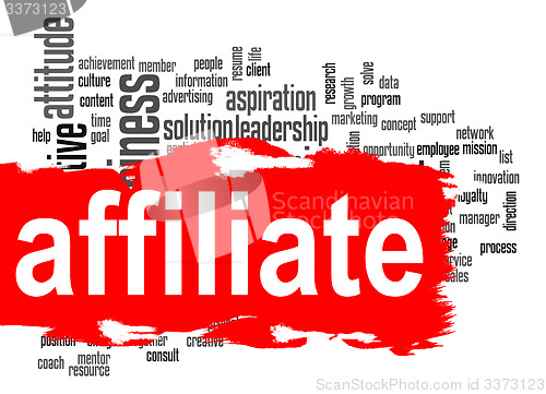 Image of Affiliate word cloud with red banner