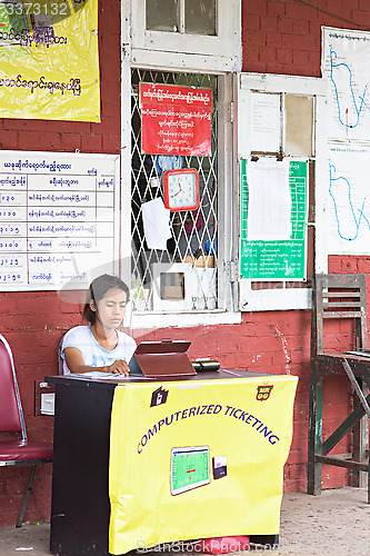 Image of Computerized train ticketing in Yangon, Myanmar