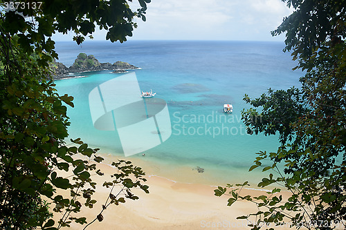 Image of Crystalline sea beach in Fernando de Noronha, Brazil