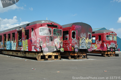 Image of Old graffiti trains