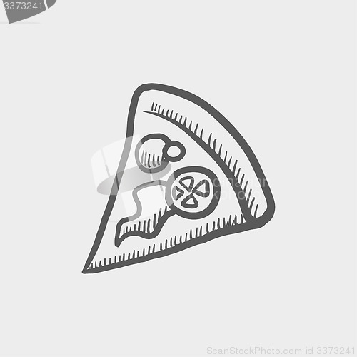 Image of Pizza slice sketch icon