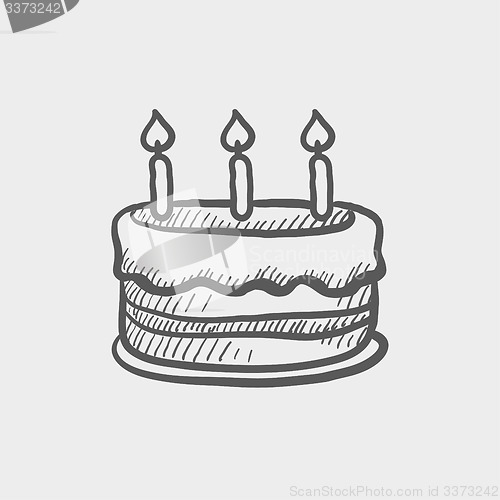 Image of Birthday cake with candles sketch icon