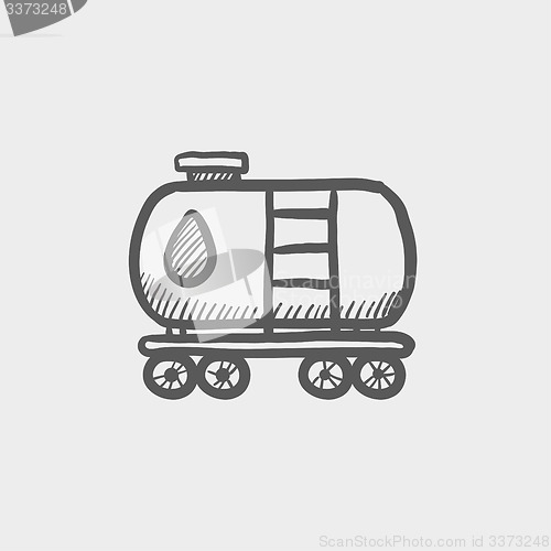 Image of Gas and oil tank sketch icon
