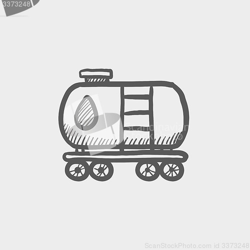 Image of Gas and oil tank sketch icon