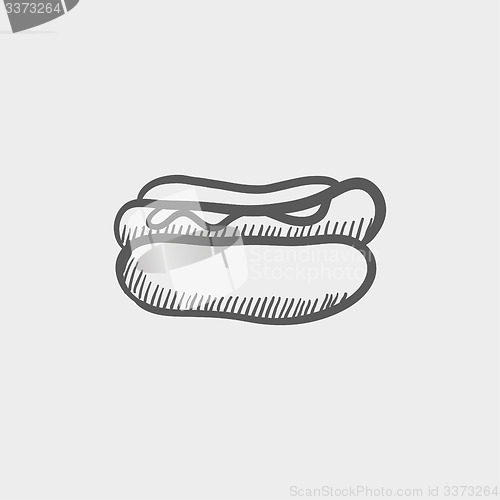 Image of Hotdog sandwich sketch icon