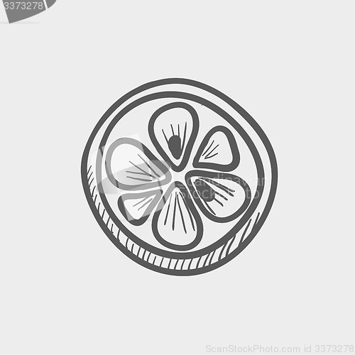Image of Slice of lemon sketch icon