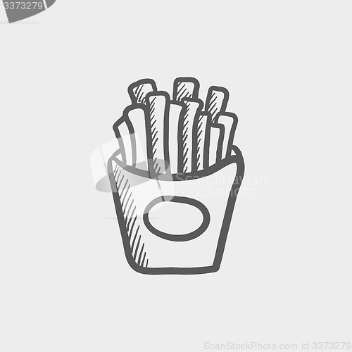 Image of French fries sketch icon