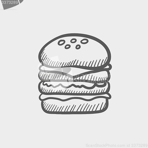 Image of Double burger sketch icon