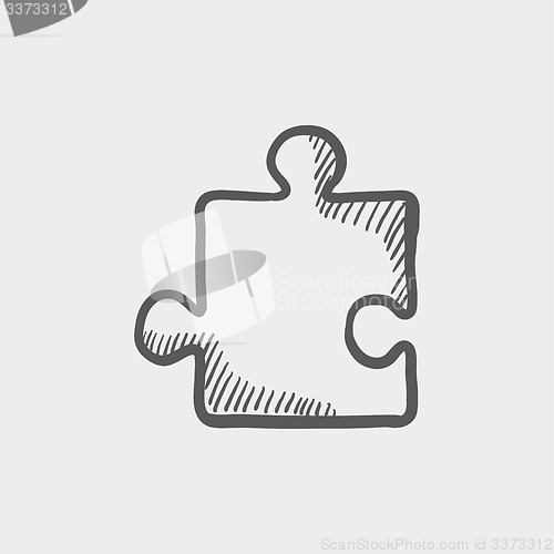 Image of Jigsaw puzzle sketch icon