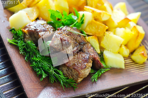 Image of baked meat with potato