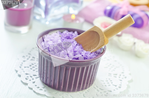 Image of sea salt, soap and candle