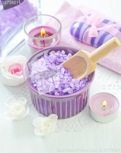 Image of sea salt, soap and candle