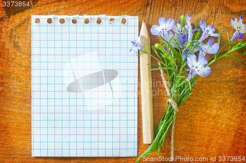 Image of note and flowers