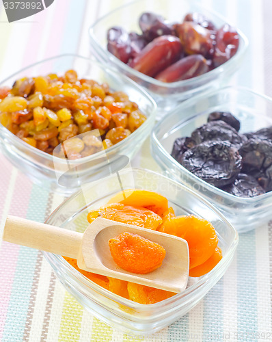 Image of dried apricots, raisins and dates