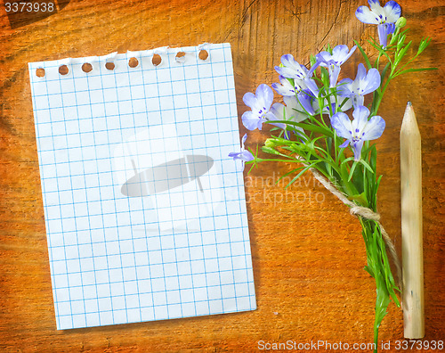 Image of note and flowers