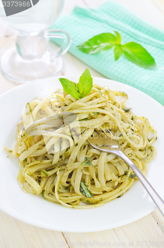 Image of pasta with pesto